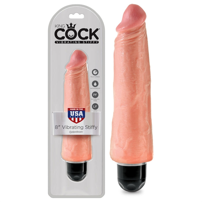 King Cock 8" Vibrating Stiffy - Flesh - Boutique Toi Et Moi