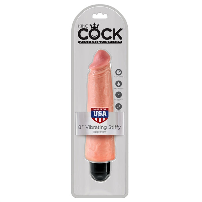 King Cock 8" Vibrating Stiffy - Flesh - Boutique Toi Et Moi