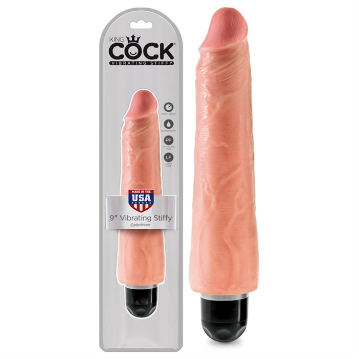 King Cock 9" Vibrating Stiffy - Flesh - Boutique Toi Et Moi
