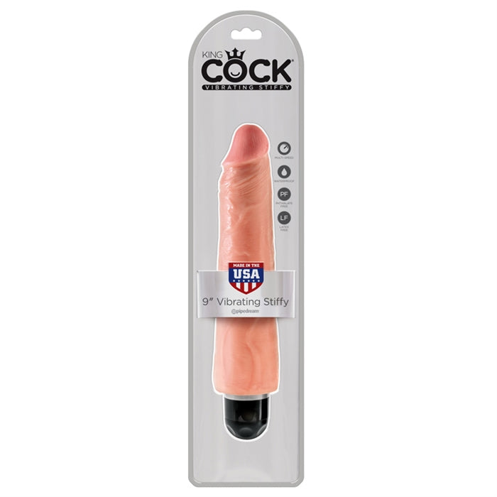 King Cock 9" Vibrating Stiffy - Flesh - Boutique Toi Et Moi