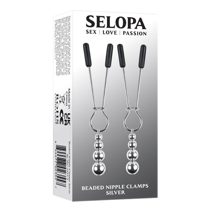 Beaded Nipple Clamps - Silver