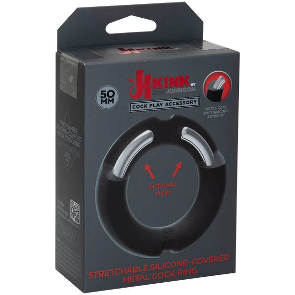 Doc Johnson KINK Silicone-Covered Metal Cock Ring - 50mm