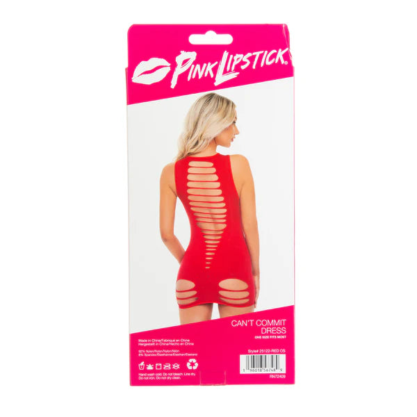 Pink Lipstick Can’t Commit Dress – Red