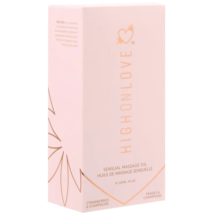 High On Love Sensual Massage Oil - Strawberries & Champagne - Boutique Toi Et Moi