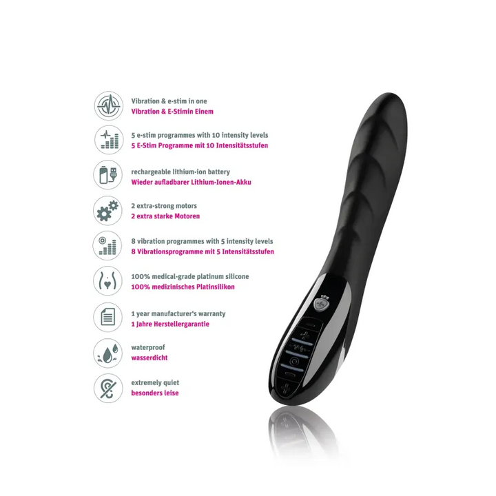 Mystim Sizzling Simon eStim Vibrator, Black Edition