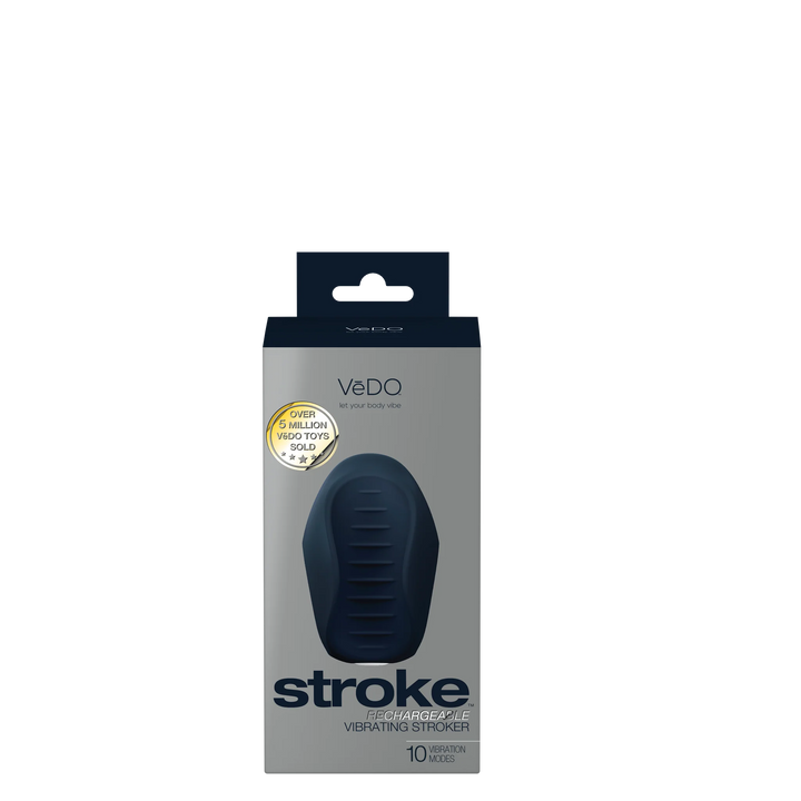 Stroke Rechargeable Vibrating Stroker- Black -VēDO - VI-S0908
