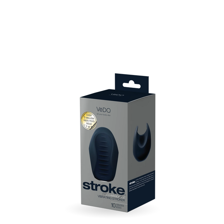 Stroke Rechargeable Vibrating Stroker- Black -VēDO - VI-S0908