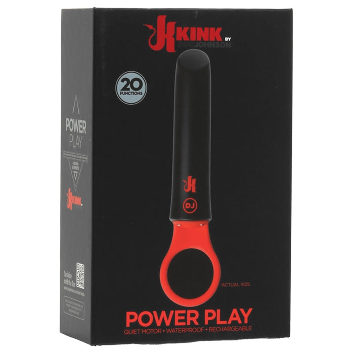 Kink Power Play with Silicone Grip Ring Black/Red - Boutique Toi Et Moi
