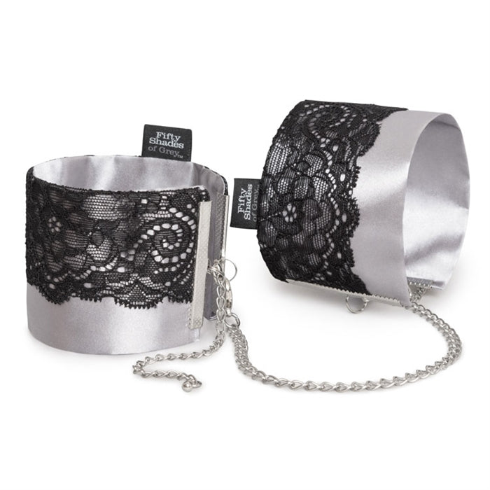 Play Nice Satin & Lace Wrist Cuffs - Boutique Toi Et Moi