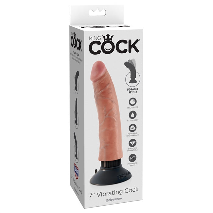 King Cock 7" Vibrating Cock - Boutique Toi Et Moi