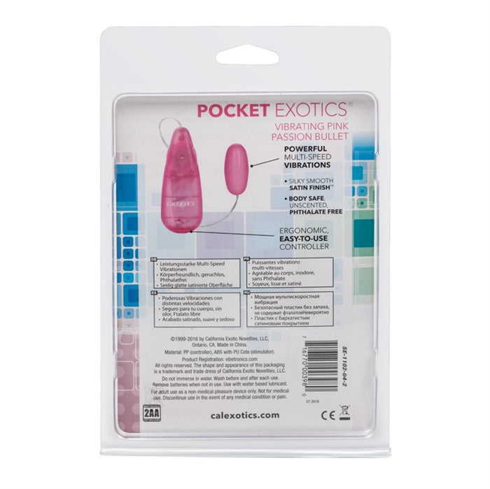 Pocket Exotics Vibrating Pink Passion Bullet - Pink - Boutique Toi Et Moi