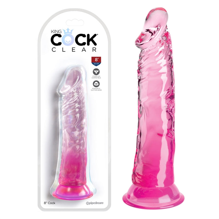 King Cock Clear 8" - Pink