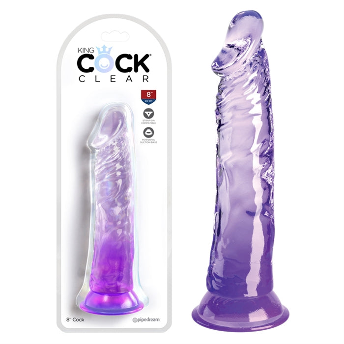 King Cock Clear 8" - Purple