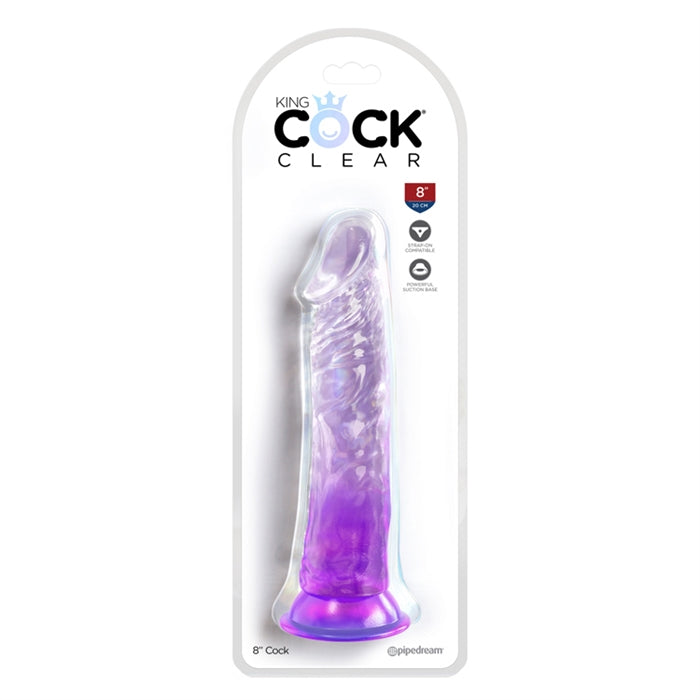 King Cock Clear 8" - Purple