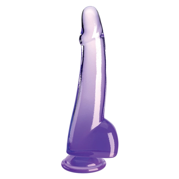 King Cock Clear 10" With Balls - Purple
