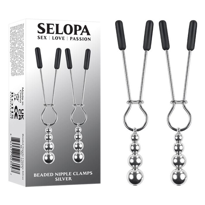 Beaded Nipple Clamps - Silver