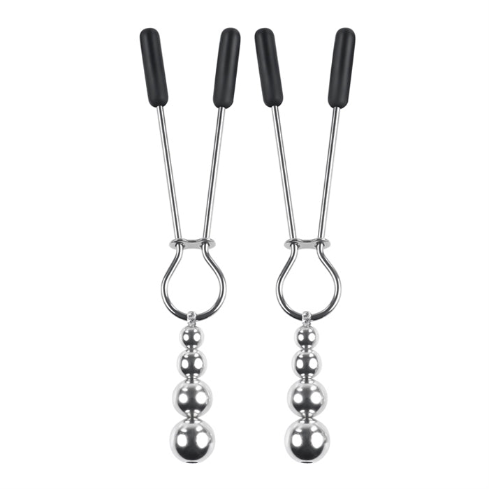 Beaded Nipple Clamps - Silver