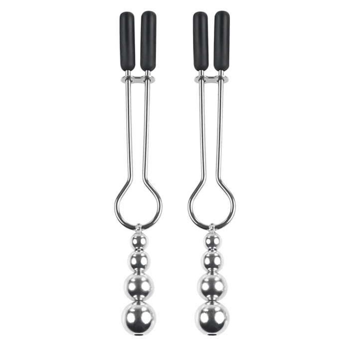 Beaded Nipple Clamps - Silver