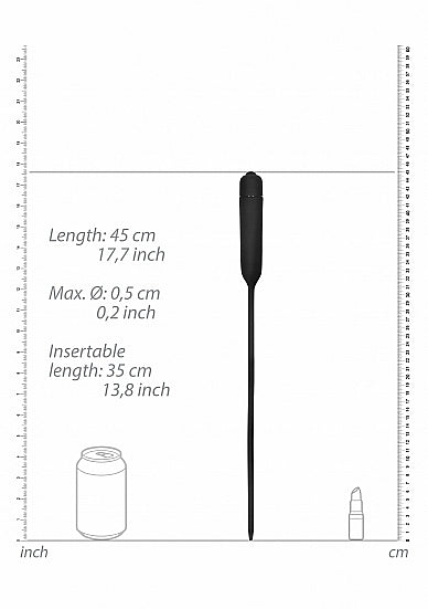 Silicone Vibrating Bullet Plug Extra Long - Urethral Sounding - B ( ou440blk) ouch! - shot