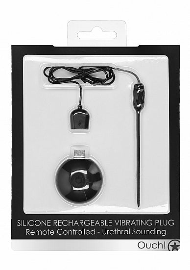 Silicone Rechargeable Vibrating Plug Remote Controlled - Urethral - ouch! - Shots