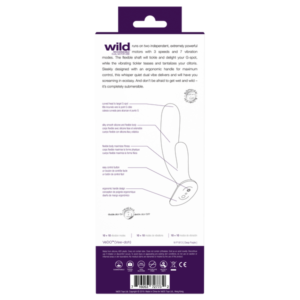 Wild Rechargeable Dual Vibe -Purple - Vedo