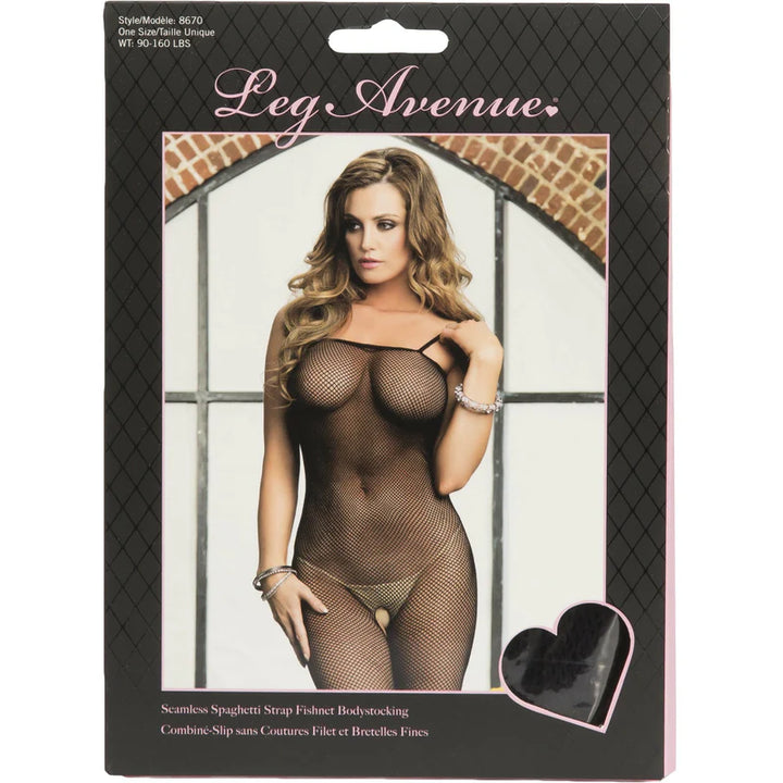 Seamless Spaghetti Strap Fishnet Bodystocking - O/S - Boutique Toi Et Moi