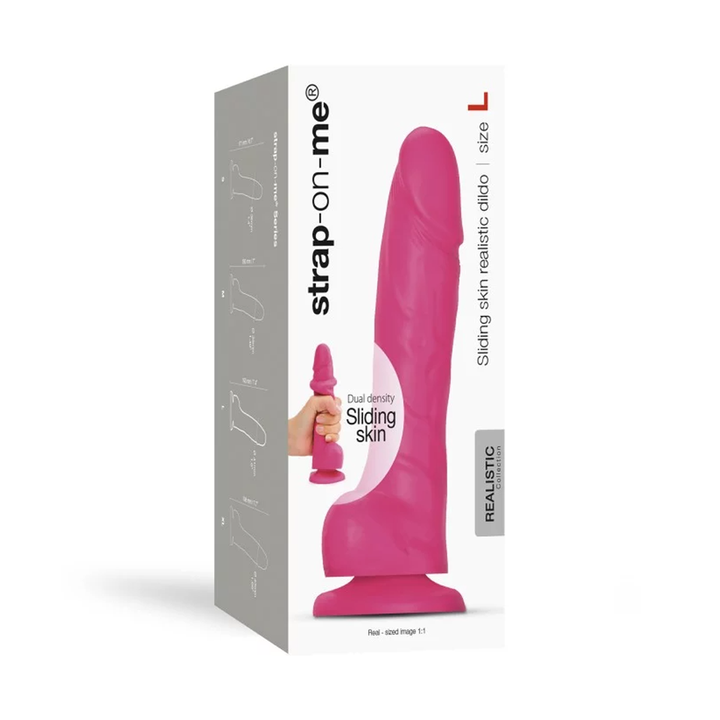 STRAP-ON-ME
SLIDING SKIN REALISTIC DILDO FUCHSIA - L