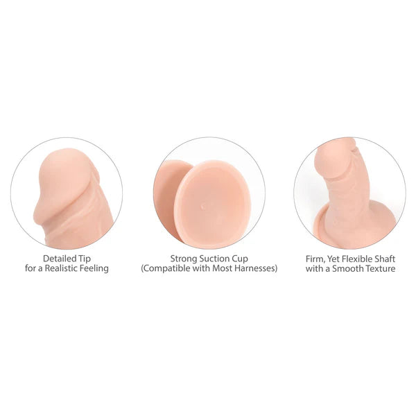 Pure Love® - Smooth Realistic Silicone Dildo With Suction Base – 7.5 in. – Beige