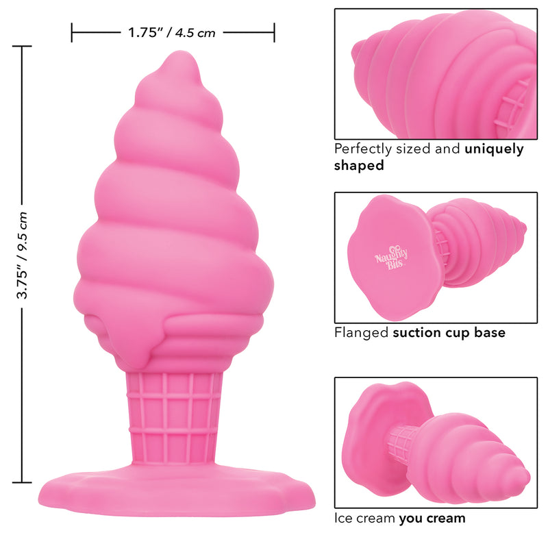 CaleXOtics – Naughty Bits – Yum Bum Ice Cream Cone - Silicone Butt Plug - Pink