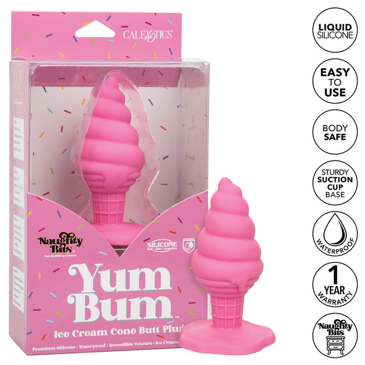 CaleXOtics – Naughty Bits – Yum Bum Ice Cream Cone - Silicone Butt Plug - Pink