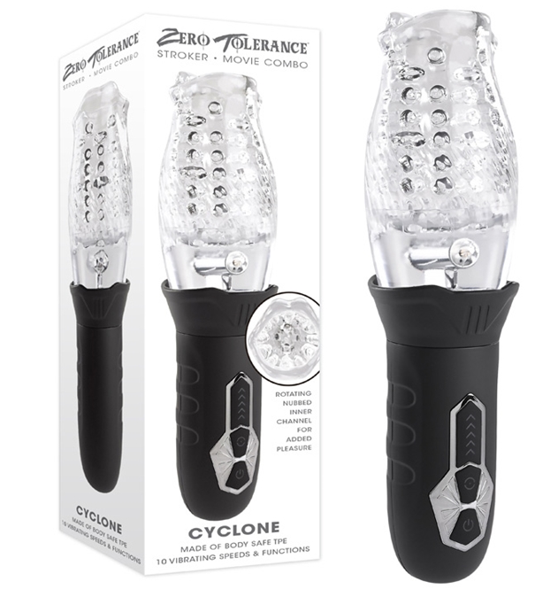 Cyclone - Rechargeable Stroker - Black/Clear