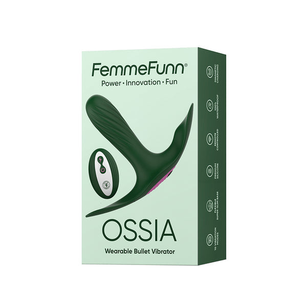 OSSIA - REMOTE CONTROLLED WEARABLE BULLET VIBRATOR - GREEN - FEMME FUNN