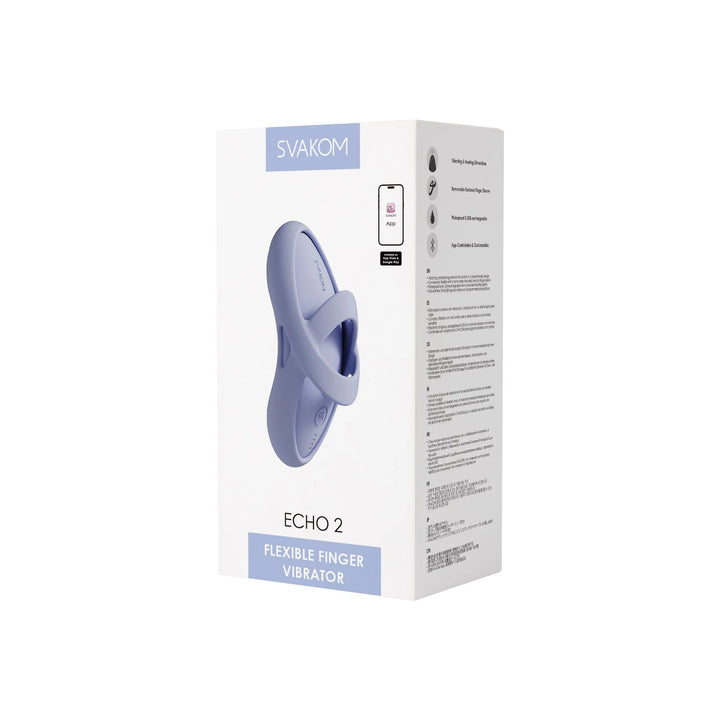 ECHO 2 App control Flexible vibrating Finger with Heating function - Sky Blue - Svakom