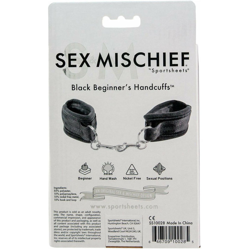 Sportsheets Sex & Mischief - Beginner Handcuffs - Black