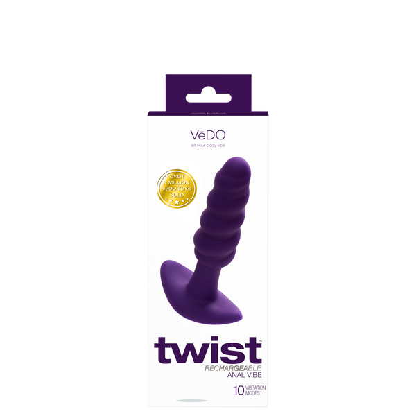 TWIST - Rechargeable Anal Plug- Purple- Vedo