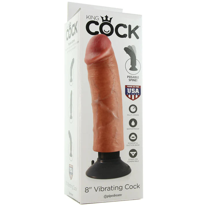 King Cock 8" Vibrating Cock - Boutique Toi Et Moi