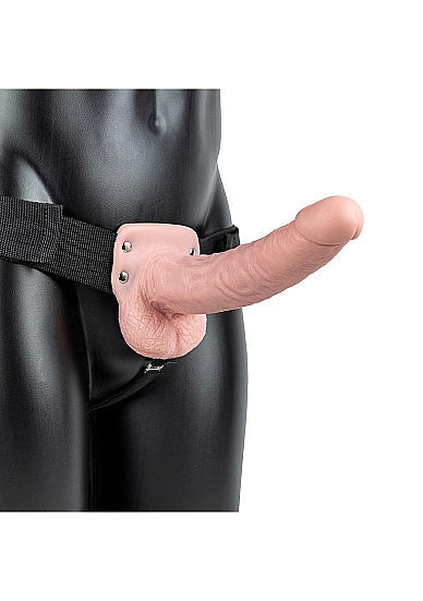 Hollow Strap-on with Balls - 9''/ 23 cm- Flesh - Shots RealRock