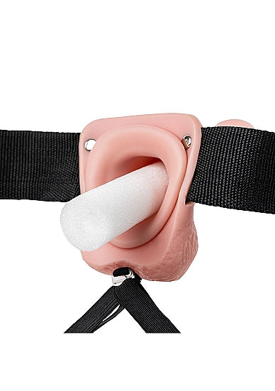 Hollow Strap-on with Balls - 9''/ 23 cm- Flesh - Shots RealRock