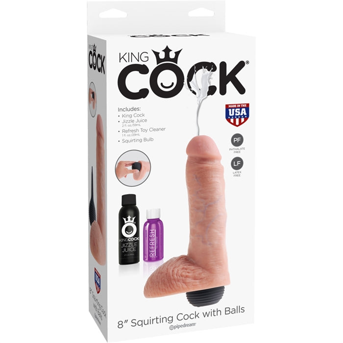 King Cock 8" Squirter Beige - Boutique Toi Et Moi