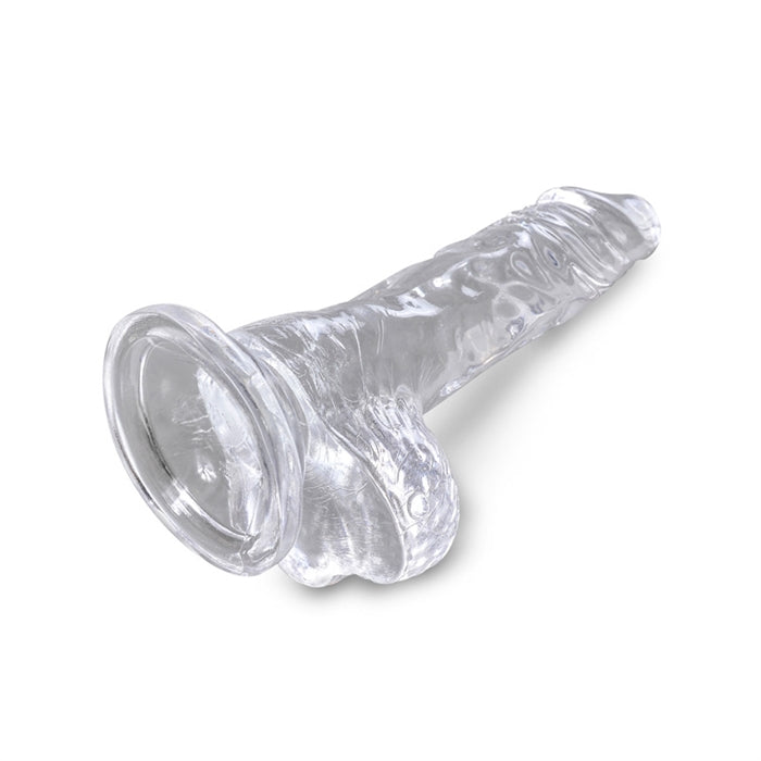 King Cock Clear 4" Cock with Balls - Boutique Toi Et Moi