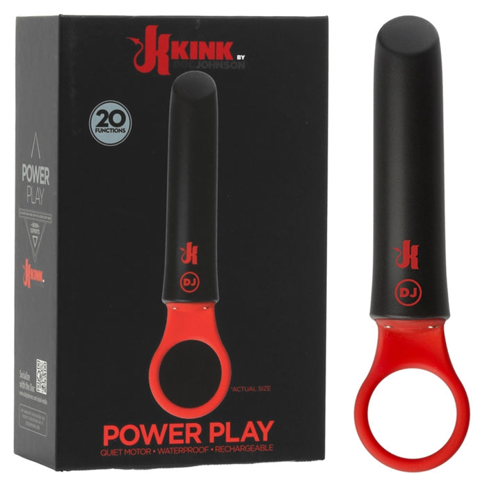 Kink Power Play with Silicone Grip Ring Black/Red - Boutique Toi Et Moi