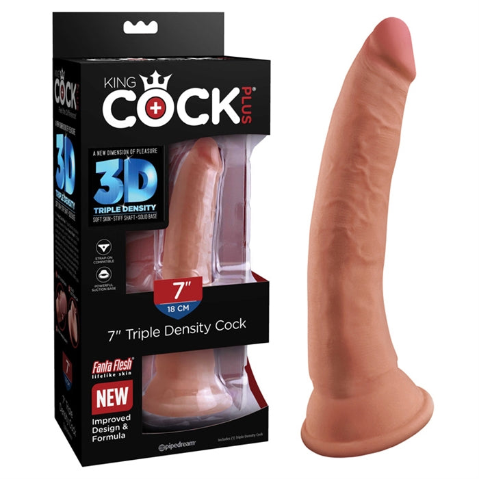 King Cock Plus 7" Triple Density Cock - Flesh or Tan - Boutique Toi Et Moi