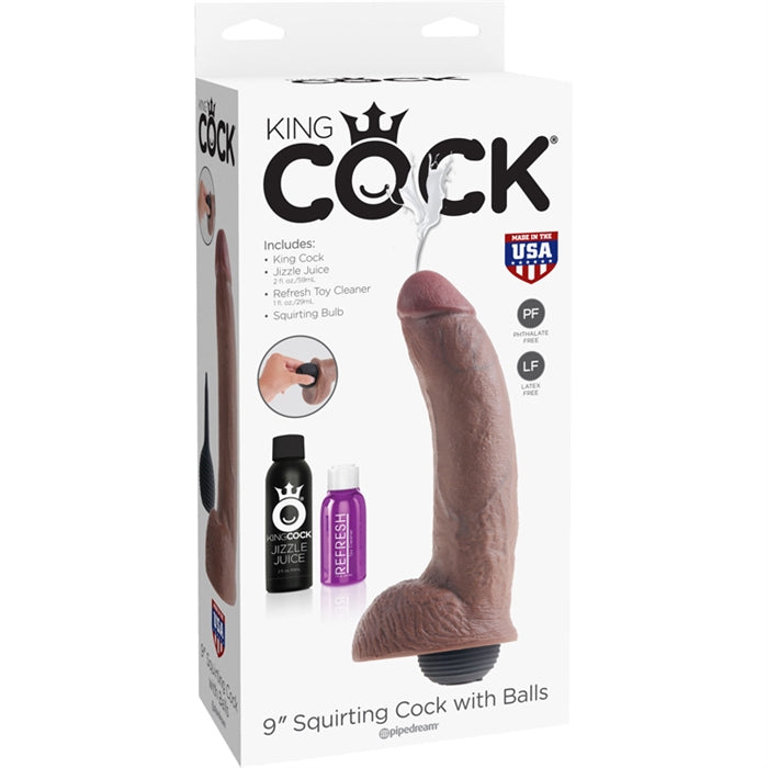 King Cock 9" Squirter Beige or Brown - Boutique Toi Et Moi