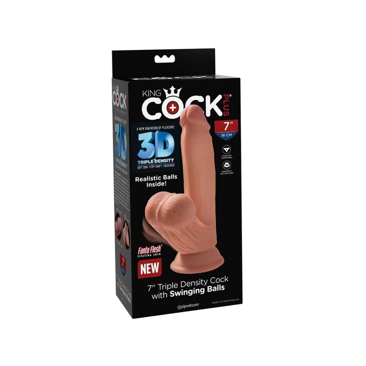 KING COCK 7" Triple Density Cock / Swinging Balls