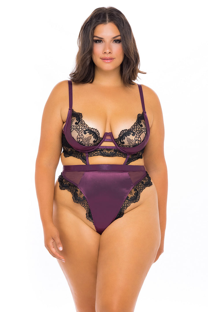 Curve Cadence Lace and Mesh Teddy - Boutique Toi Et Moi