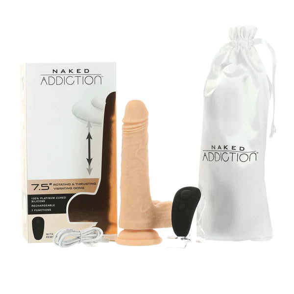 Naked Addiction The Freak - 7.5" Rotating & Thrusting Vibrating Dong